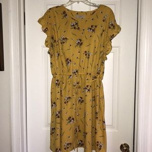 Yellow floral LOFT dress